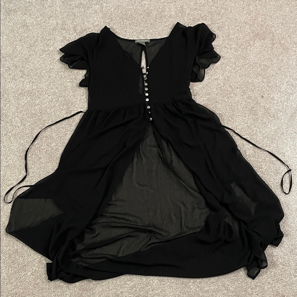 Elegant Sheer Thin Black Dress